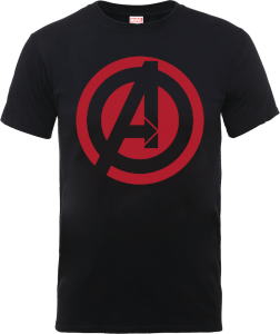 T-Shirt Marvel Avengers Assemble Captain America Logo - Nero