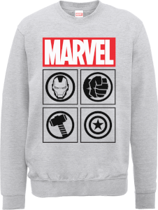 Marvel Avengers Assemble Icons Pullover Sweatshirt - Grey