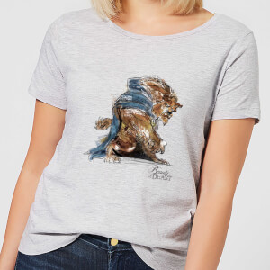 T-Shirt Femme Croquis - La Belle et la Bête (Disney) - Gris