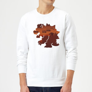 Sweat Homme Super Mario Silhouette Bowser - Nintendo - Blanc