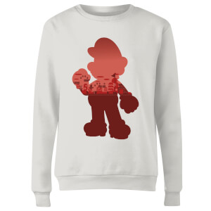 Sweat Femme Super Mario Mario Silhouette - Nintendo - Blanc
