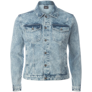 D-Struct Men's Denim Western Jacket - Acid Wash