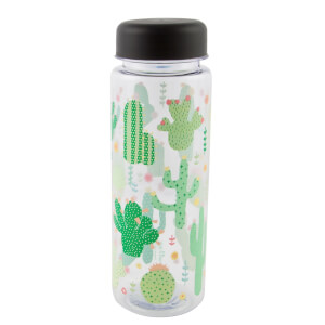 Sass & Belle Colourful Cactus Clear Water Bottle