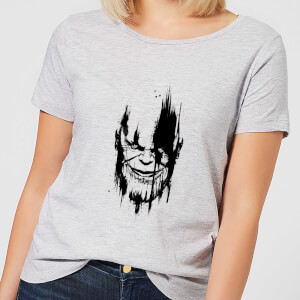 Marvel Avengers Infinity War Thanos Face Women's T-Shirt - Grey