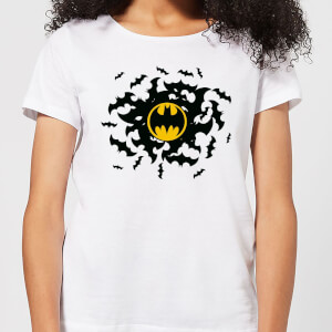 T-Shirt Femme Batman DC Comics Tourbillon de Chauve-Souris - Blanc