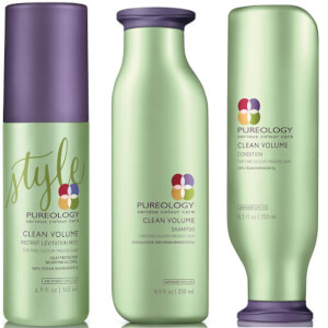 Pureology Clean Volume Colour Care Conditioner, Shampoo and Levitation Mist Trio