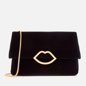 Lulu Guinness Women's Velvet Half Covered Lip Issy Bag - Black