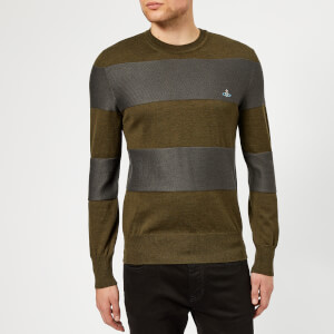 Vivienne Westwood Men's Gourmier Stripes Knitted Jumper - Grey/Green