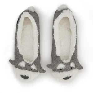 Joules Women's Ballet Pup Slippers - Light Grey