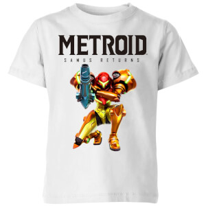 Nintendo Metroid Samus Returns Colour Kid's T-Shirt - White