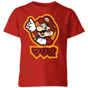 Nintendo Super Mario Mario Kanji Kid's T-Shirt - Red