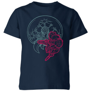 Nintendo Super Metroid Samus And Mother Brain Kid's T-Shirt - Navy