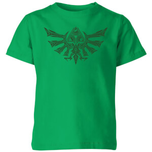 Nintendo The Legend Of Zelda Tribal Hyrule Crest Kinder T-Shirt - Grün