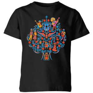 Coco Tree Pattern Kinder T-Shirt - Schwarz