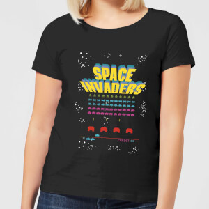 Space Invaders Game Screen Dames T-shirt - Zwart