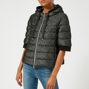 Herno Women's Short Jacket with Hood and Cropped Sleeve - Black