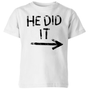 My Little Rascal He Did It Kids' T-Shirt - White