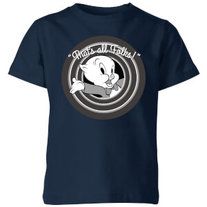 T-Shirt Enfant That's All Folks ! Porky Pig Looney Tunes - Bleu Marine