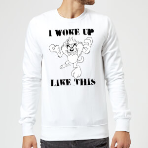 Sudadera Looney Tunes Taz Me He Despertado Así - Hombre - Blanco