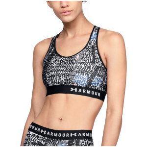 Under Armour Women's Keyhole Print Sports Bra - Black/White