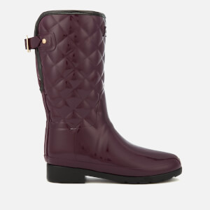 Hunter Women's Refined Gloss Quilted Short Wellies - Oxblood