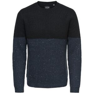 Only & Sons Men's Lazlo Nep Blocked Jumper - Black