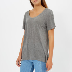 T by Alexander Wang Women's Drapey Jersey T-Shirt with T Darting Detail - Heather Grey