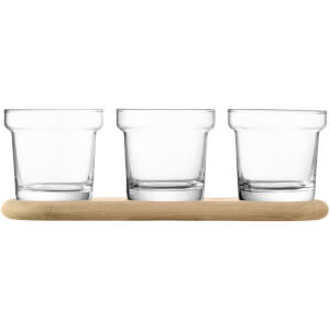LSA Plant Trio Pot Set and Oak Base - Set of 3