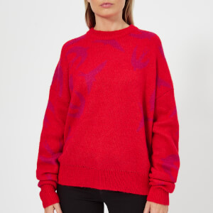 McQ Alexander McQueen Women's Swallow Swarm Crew Sweatshirt - Riot Red/Acid Pink