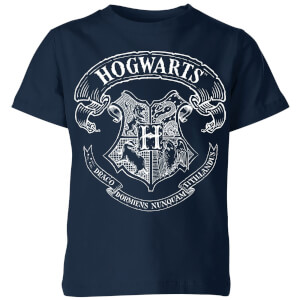 Harry Potter Hogwarts Crest Kids' T-Shirt - Navy