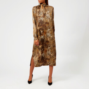 Saks Potts Women's Poppy Animal Dress with Ribbon - Brown