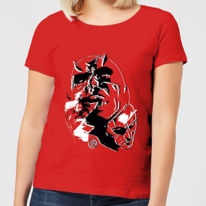 Marvel Knights Daredevil Layered Faces Women's T-Shirt - Red