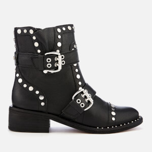 Sam Edelman Women's Drea Diablos Leather Biker Boots - Black