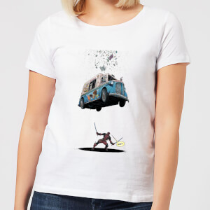 T-Shirt Femme Deadpool Glace Marvel - Blanc
