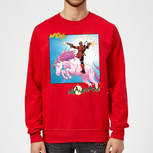 Marvel Deadpool Unicorn Battle Sweatshirt - Red