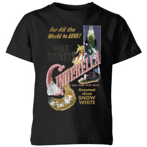 Disney Disney Princess Cinderella Retro Poster Kids' T-Shirt - Black