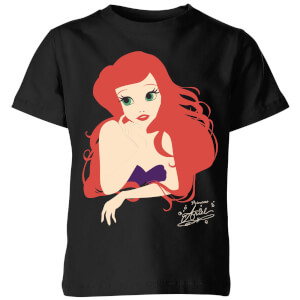 Disney Princess Colour Silhouette Ariel Kids' T-Shirt - Black