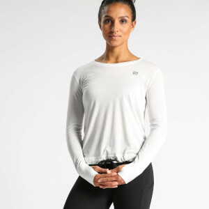 IdealFit Long Sleeve Keyhole Top - White