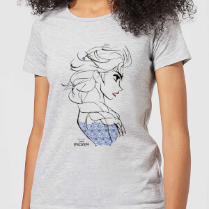 Die Eiskönigin Elsa Sketch Strong Damen T-Shirt - Grau