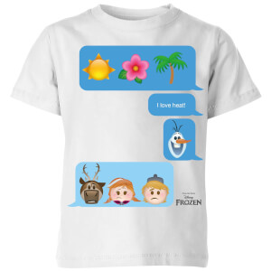Frozen I Love Heat Emoji Kids' T-Shirt - White