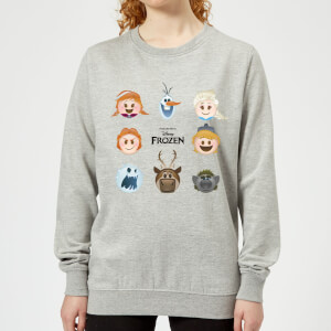 Sudadera Disney Frozen Personajes Emoji - Mujer - Gris