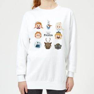Sudadera Disney Frozen Personajes Emoji - Mujer - Blanco