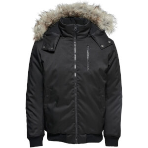 Only & Sons Men's Stanny Padded Bomber Jacket - Black