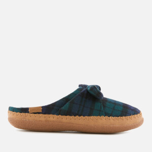 TOMS Women's Plaid Felt Bow Slippers - Spruce