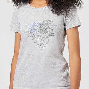 T-Shirt Femme Dessin au Trait Sombral - Harry Potter - Gris