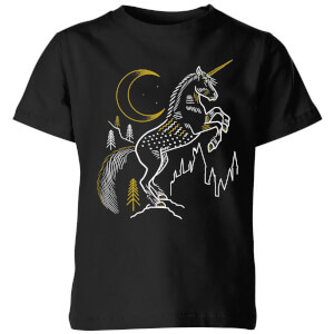 Harry Potter Unicorn Line Art Kids' T-Shirt - Black