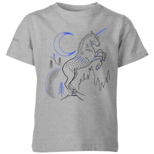 Harry Potter Unicorn Line Art Kids' T-Shirt - Grey