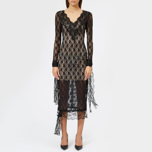 Christopher Kane Women's Small Flower Stretch Lace Dress - Black