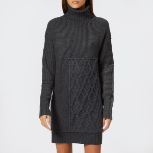 McQ Alexander McQueen Women's Patched Cable Roll Jumper - Grey Mix
