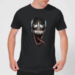 Venom Face Photographic Men's T-Shirt - Black